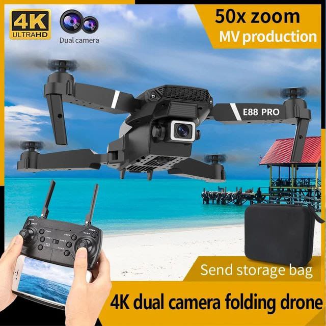 Dron E88 PRO MAX: Doble Cámara 4K Plegable